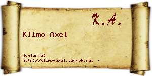 Klimo Axel névjegykártya