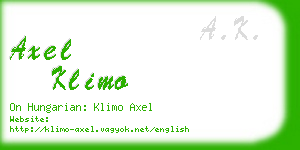 axel klimo business card